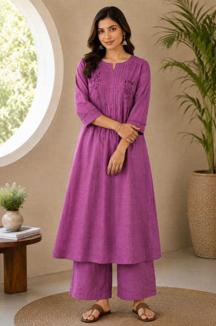 Lilac Glow Kurta Set
