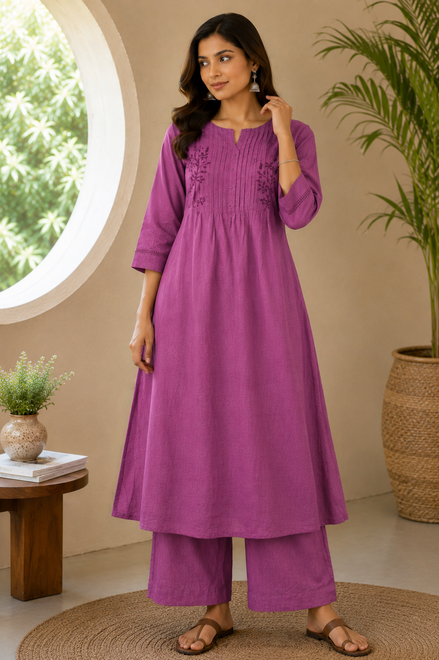 Lilac Glow Kurta Set