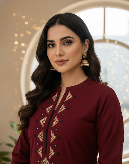 Maroon Glow Kurta Set
