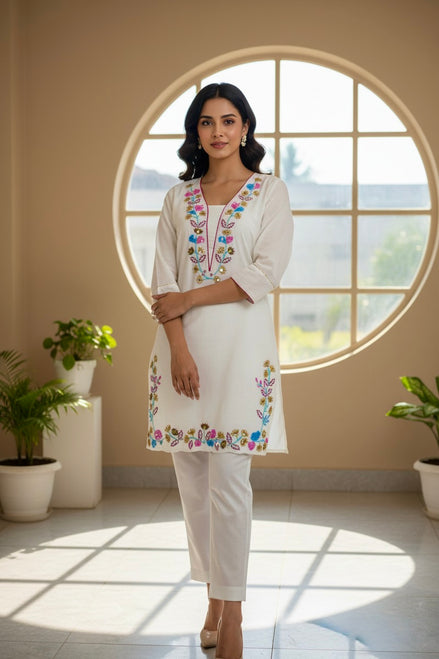 Crystal White Co-ord Set