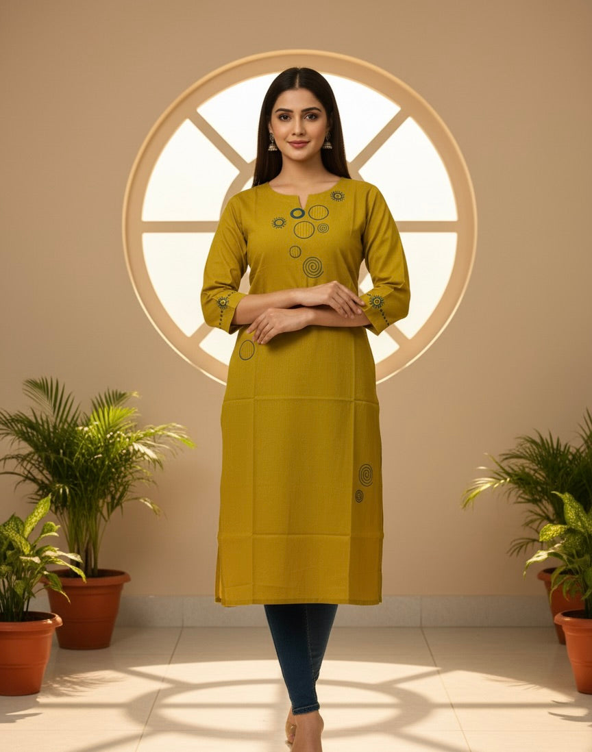 Yellow Elegance Kurti