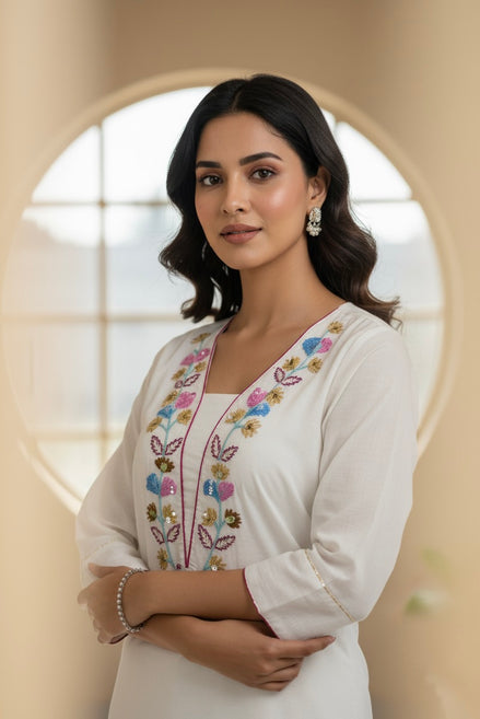 Crystal White Co-ord Set