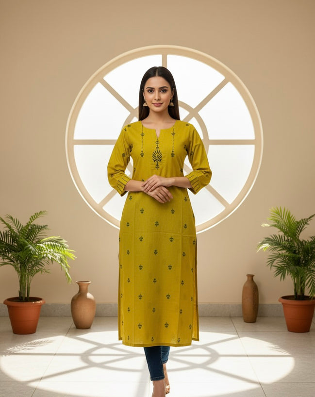 Yellow Grace Kurti