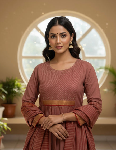 Rust Essence Anarkali