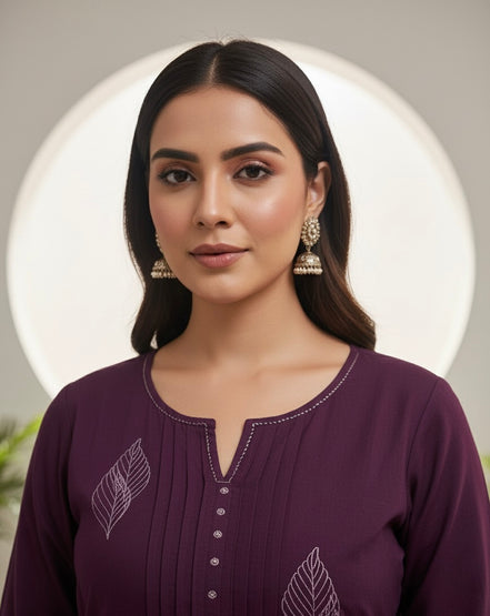 Purple Premium Cotton Kurta Set