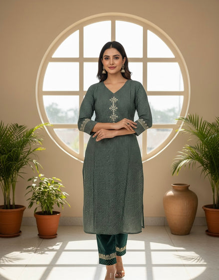 Green Classic Kurta Set