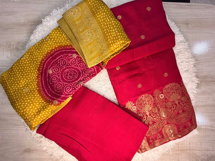 Dark Pink Dress Material