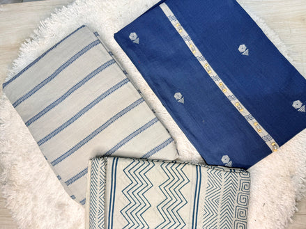 The Indigo Weave Cotton Dress Material