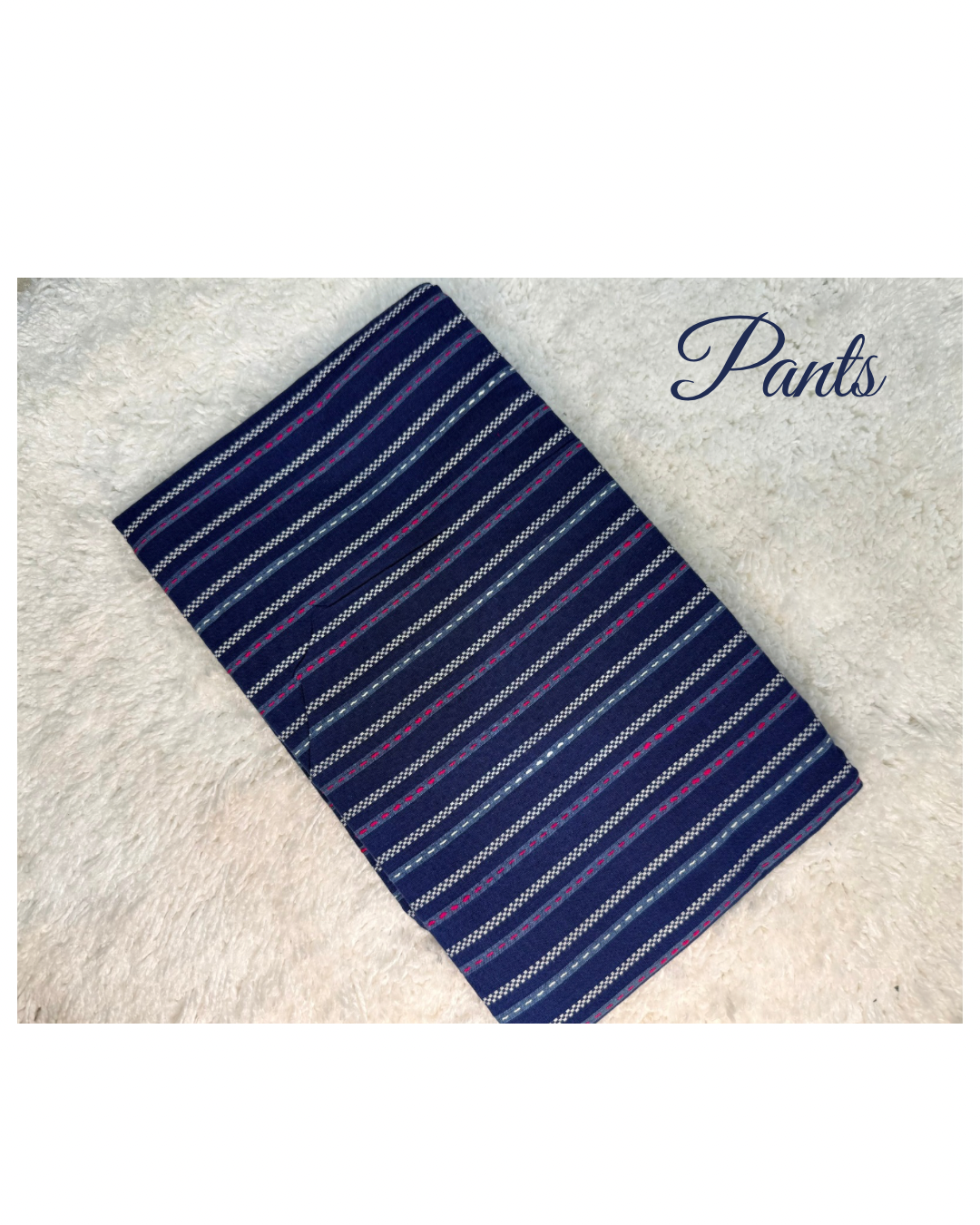 Navy Blue & Pink Cotton Dress Material Set