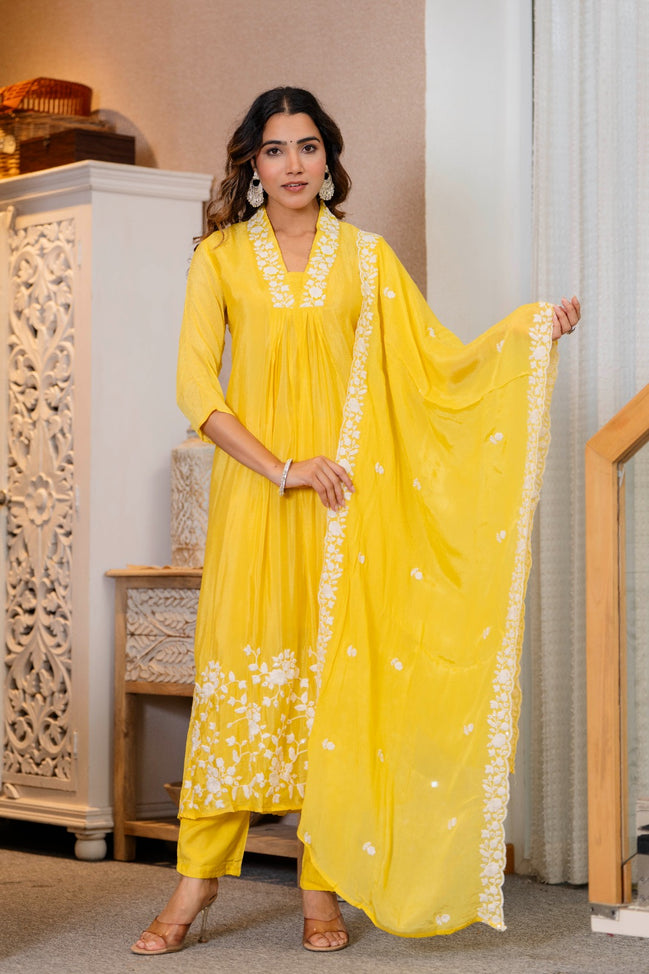 The chinon Edit kurta set-Blue/Yellow/Maroon/Red